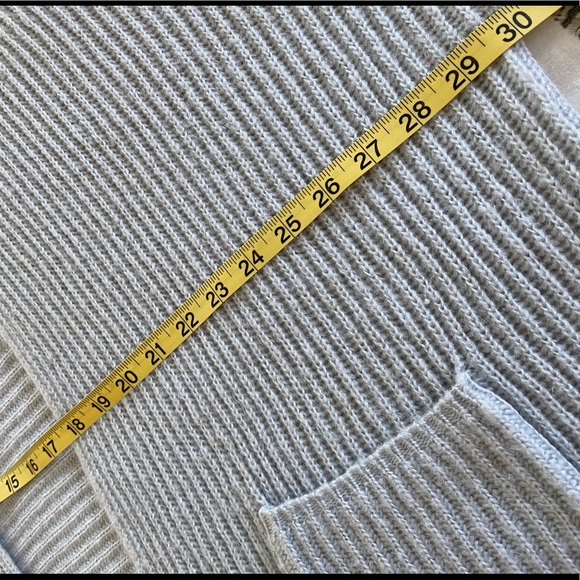 Anthropologie Wooden Ships Silver Grey Open Front Cardigan Sweater with Pockets - Picture 12 of 14